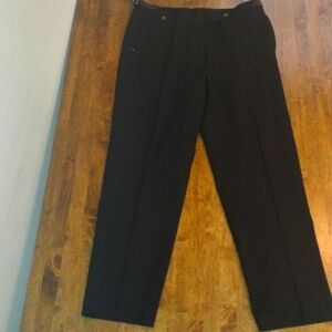 Black Lauren Ralph Lauren Pants with Leather Side Straps and Zipper Pockets 12P